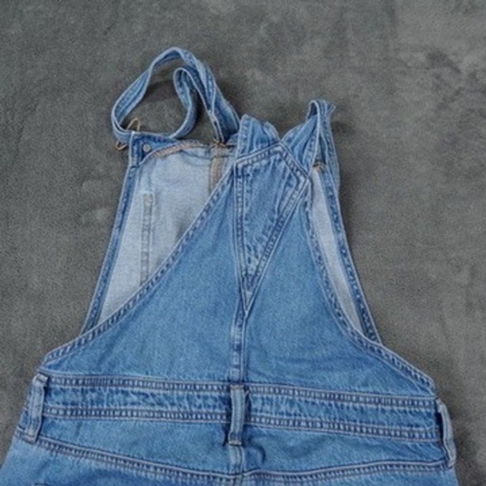 American Eagle  Tomgirl Overalls Womens S BlueRelaxed Denim Logo Streetwear 7840 - Picture 4 of 15